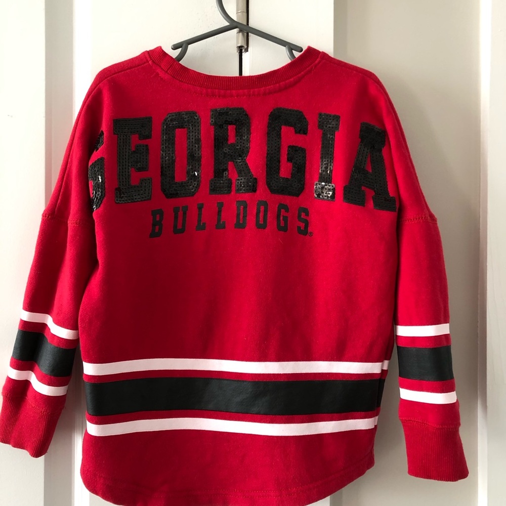 girls uga bulldogs sequined spirit jersey